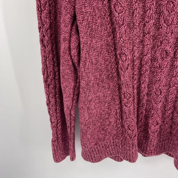 L. L. Bean cotton cable knit Heather crewneck pullover Fisherman sweater sz 2X - Picture 3 of 7